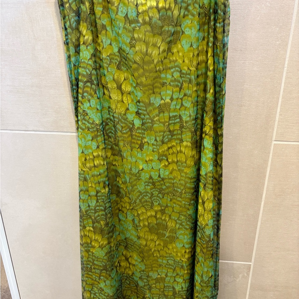 Morgan de Toi Green and Yellow Maxi Pencil Skirt Resort Wear